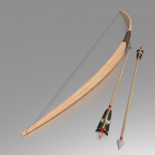 Pyramid bow and natural fletch arrows preview image